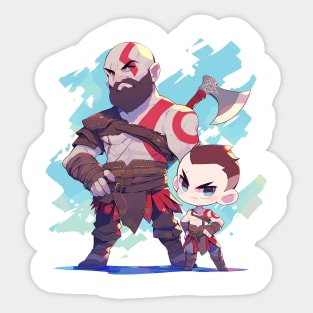 kratos and atreus Sticker